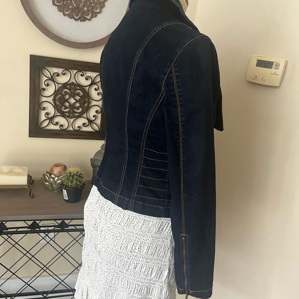 Cache Dark Blue Double-Breasted Military Jean Jacket - Picture 4 of 12